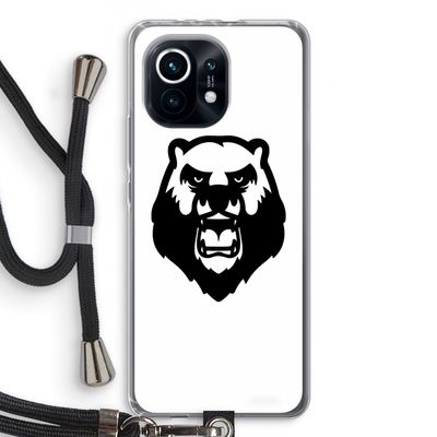 Angry Bear (white): Xiaomi Mi 11 Transparant Hoesje met koord