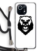Angry Bear (white): Xiaomi Mi 11 Transparant Hoesje met koord
