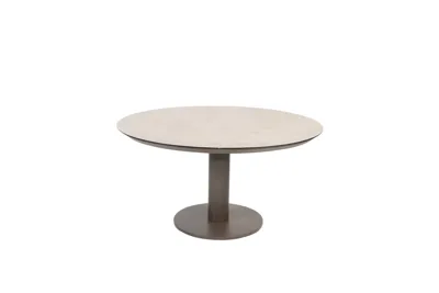 Sarah low dining tafel terre met printed keramiek top 130 cm Ø