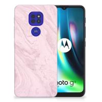 Motorola Moto G9 Play | E7 Plus | TPU | Siliconen hoesje | Marble Pink - Origineel Cadeau Vriendin