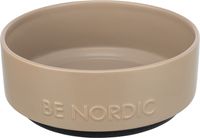 Trixie Be nordic voerbak hond keramiek/ rubber taupe - thumbnail