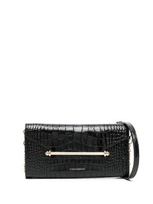 Strathberry pochette Multrees à effet peau de crocodile - Noir
