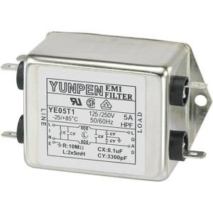 Yunpen 530093 YE05T1 Ontstoringsfilter 250 V/AC 5 A 5 mH (l x b x h) 75 x 51 x 37 mm 1 stuk(s)