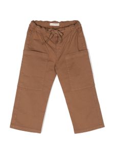 Zhoe & Tobiah pantalon en coton à détail de logo - Marron