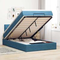 Ottoman bed met matras 120x200cm fluweel donkerblauw