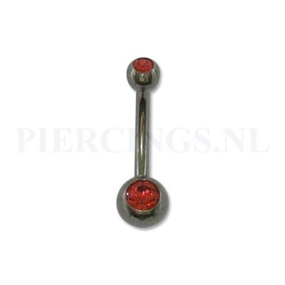 Navelpiercing titanium rood