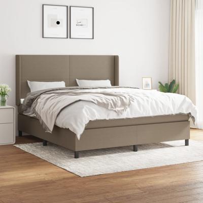 Boxspring met matras stof taupe 180x200 cm