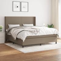 Boxspring met matras stof taupe 180x200 cm