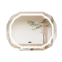 HD LED Elliptische Anticondens Spiegel Onbreekbare Wandspiegel met 3 Kleuren Geheugenfunctie Ontwasemingsfunctie