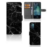 Nokia G11 | G21 | Bookcase | Marmer Zwart - Origineel Cadeau Vader | Portemonnee hoesje