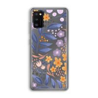 Flowers with blue leaves: Samsung Galaxy A41 Transparant Hoesje