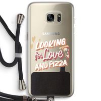 Pizza is the answer: Samsung Galaxy S7 Edge Transparant Hoesje met koord