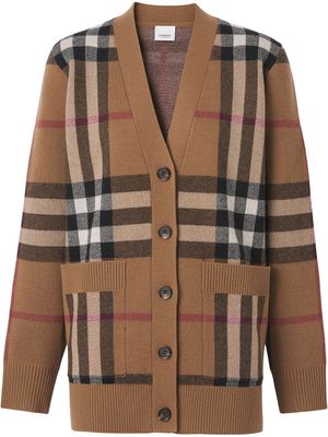 Burberry cardigan à carreaux - Marron
