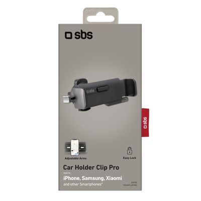 sbs mobile Autohalterung für Smartphone mit schwenkbarem Clip Telefoonhouder voor in de auto 360° draaibaar 80 mm (max) Bevestigingswijze (auto):