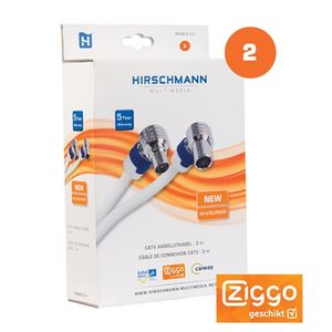 Hirschmann FEKAB 5 coax-kabel 3 m IEC Wit