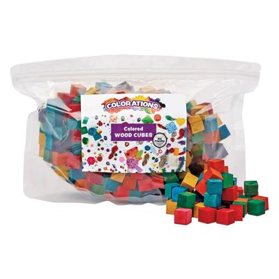Colorations - gekleurde houten kubus blokjes, 196st.