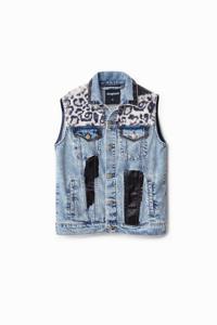 Spijkervest met dierenprint - BLUE - S