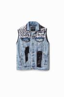 Spijkervest met dierenprint - BLUE - XL