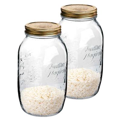 Bormioli Rocco Weckpot/inmaakpot - 2x - 1,5 Liter - glas - met draaideksel - 21 x 10 cm