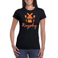 Koningsdag verkleed T-shirt voor dames - Holland - zwart - met glitters - feestkleding