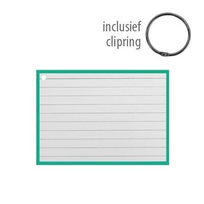 Flashcards A6 incl. clipring Groen