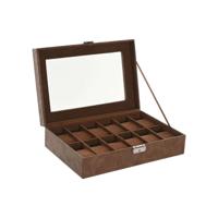 Doos-Juwelenkistje Home ESPRIT Bruin Polyurethaan Kristal Hout MDF 30 x 20 x 8 cm