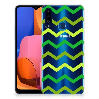 Samsung Galaxy A20s | TPU bumper | Zigzag Groen