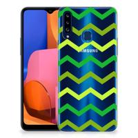 Samsung Galaxy A20s | TPU bumper | Zigzag Groen