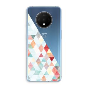 Gekleurde driehoekjes pastel: OnePlus 7T Transparant Hoesje