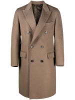 Brioni manteau à boutonnière croisée - Marron