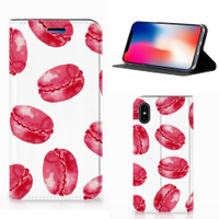 Apple iPhone X | Xs Flip Style Cover Pink Macarons - thumbnail