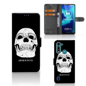 Telefoonhoesje met Naam Motorola G8 Power Lite Skull Eyes