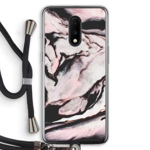 Roze stroom: OnePlus 7 Transparant Hoesje met koord