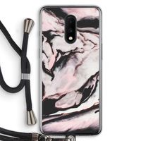 Roze stroom: OnePlus 7 Transparant Hoesje met koord