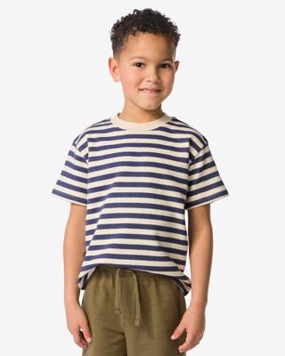 HEMA Kinder T-shirt strepen blauw (blauw)