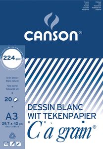 Canson tekenblok C à grain 224 g/m², ft 29,7 x 42 cm (A3)