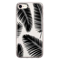 iPhone 8/7 siliconen telefoonhoesje - Palm leaves silhouette