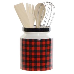 Keukengerei set van 4x stuks in Tartan look houder