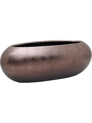 Baq Metallic Silver leaf Boat matt coffee, 56x23x20cm