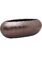 Baq Metallic Silver leaf Boat matt coffee, 56x23x20cm