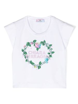 Chiara Ferragni Kids t-shirt imprimé en coton stretch - Blanc