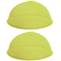 Set van 2x stuks metalen vliegenkappen/voedselkappen groen rond 35 cm