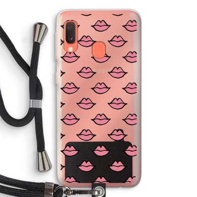 Lipjes: Samsung Galaxy A20e Transparant Hoesje met koord