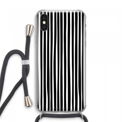 Stripes: iPhone XS Max Transparant Hoesje met koord