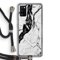Witte marmer 2: Samsung Galaxy A41 Transparant Hoesje met koord