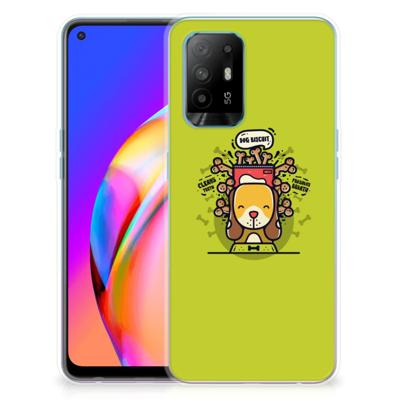 OPPO A94 5G | Reno5 Z Telefoonhoesje met Naam Doggy Biscuit