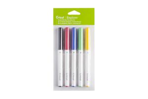 Cricut Explore/Maker Fine Point 5-Pack Classics Stiftset Zwart, Rood, Blauw, Groen, Geel