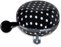 BASIL Fietsbel polkadot ø80mm - zwart / wit