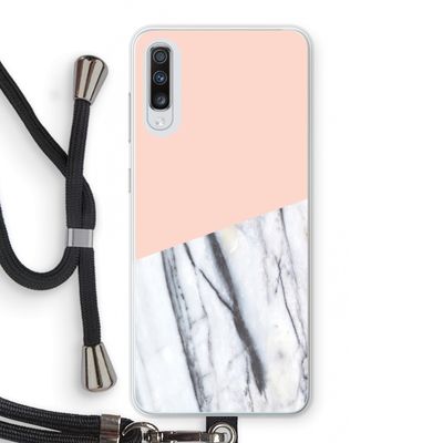 A touch of peach: Samsung Galaxy A70 Transparant Hoesje met koord