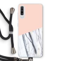 A touch of peach: Samsung Galaxy A70 Transparant Hoesje met koord